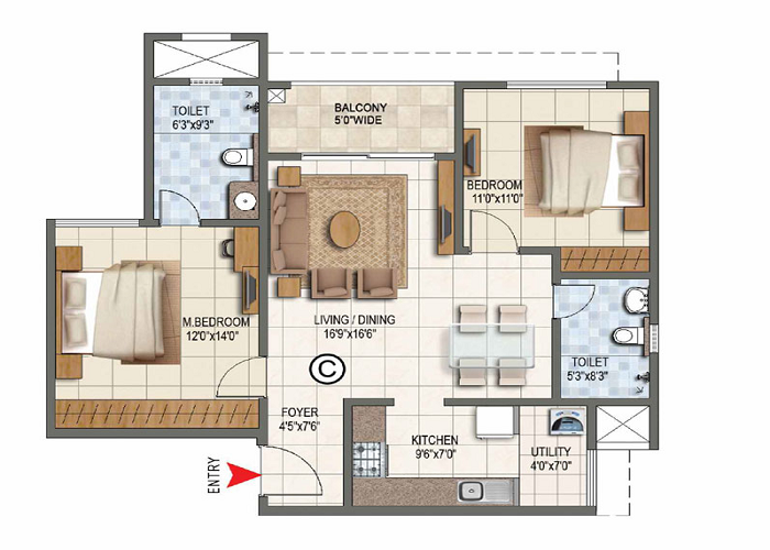 The Prestige City Hyderabad Floor Plan